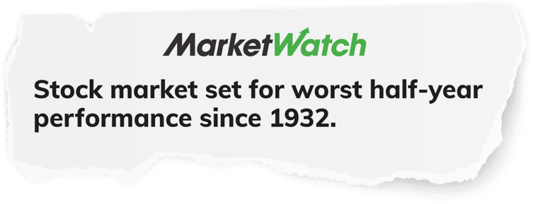 Stock market set for worst half-year performance since 1932]