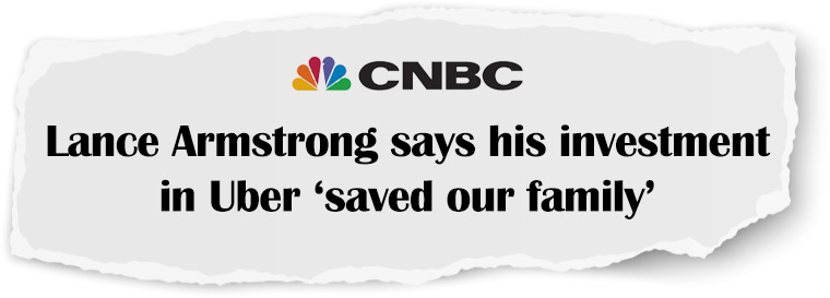 Lance Armstrong says his investment in Uber 'saved our family'